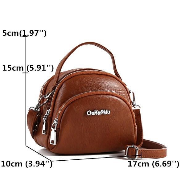 Dame Mini-telefontaske I Imiteret Læder Multi-slot Retro Crossbody-taske