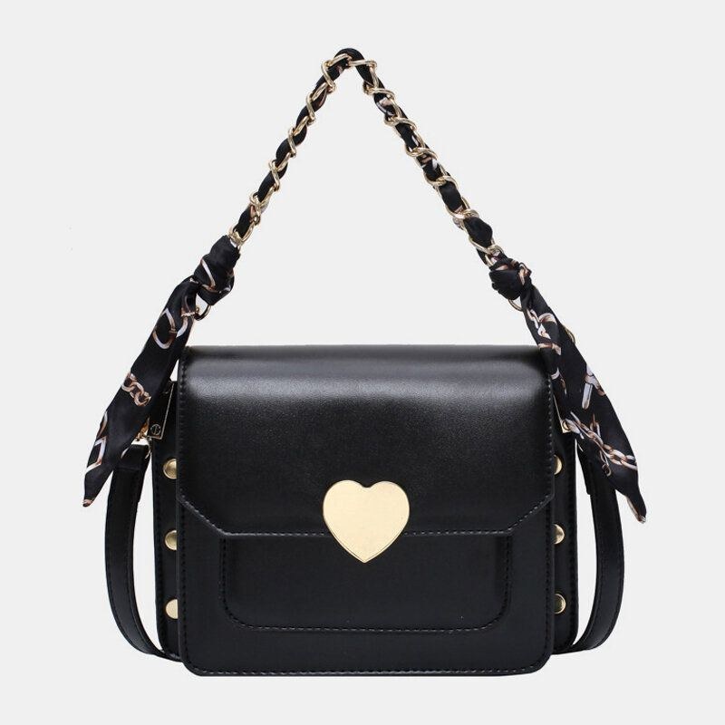 Dame Mode Bånd Lynlås Imiteret Læder Casual Crossbody Taske Skuldertaske