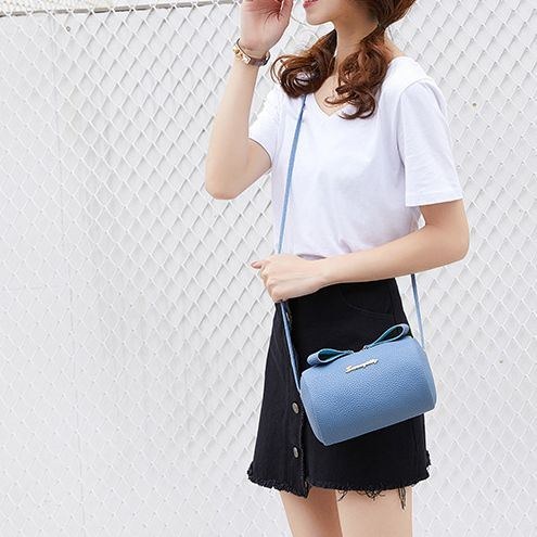 Dame Mode Crossbody Taske Sløjfe-knude Runde Tasker Bucket Bag