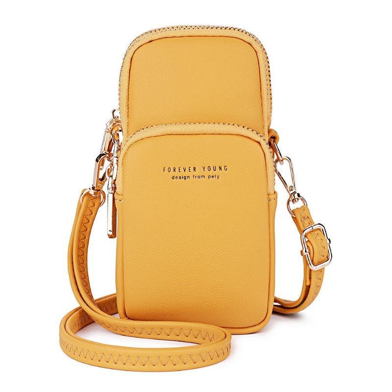 Dame Mode Solid Telefontaske Casual Crossbody Taske