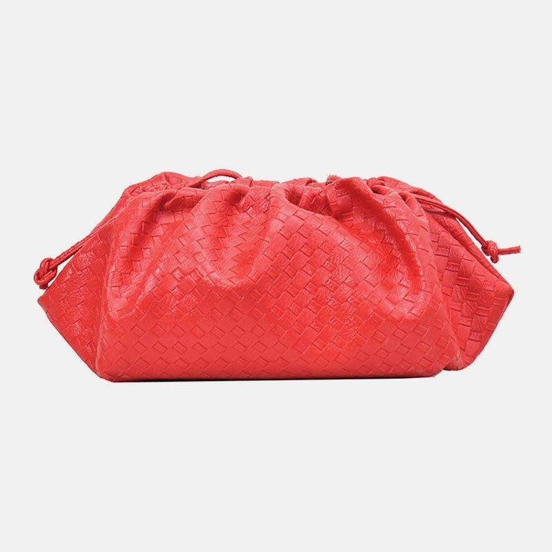 Dame Mode Vævning Solid Pouch Crossbody Taske Skuldertaske Clutches Taske