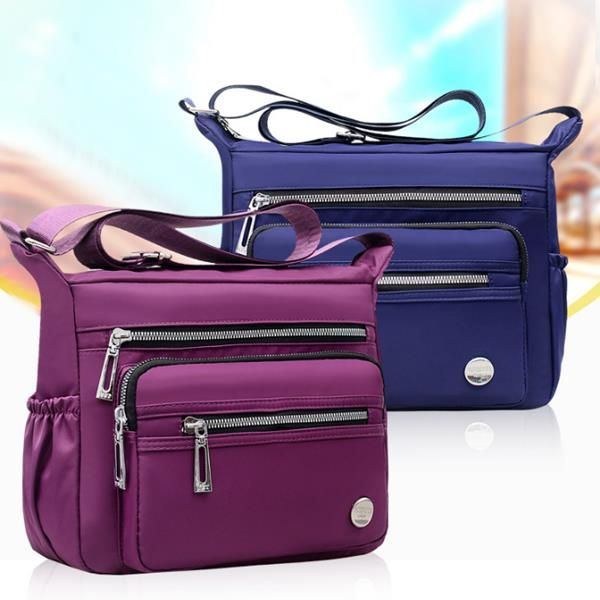 Dame Nylon Multi-layer Mummy Bag Skuldertaske Messenger Bag