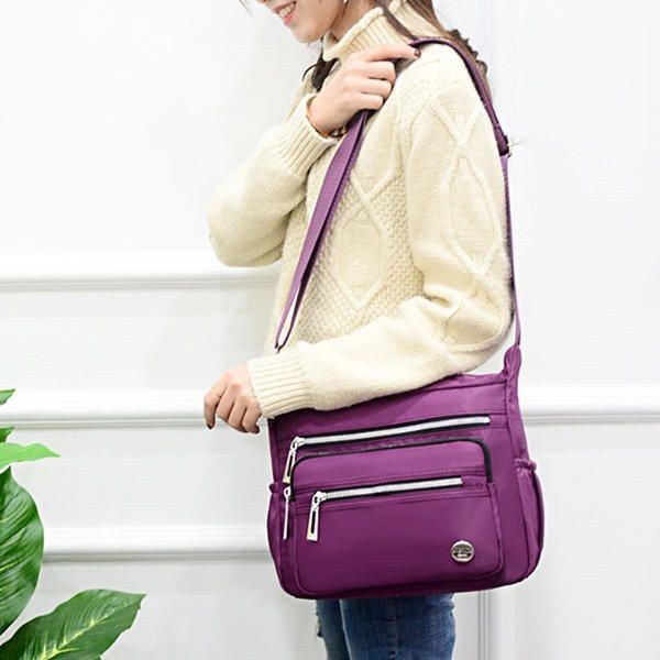 Dame Nylon Multi-layer Mummy Bag Skuldertaske Messenger Bag