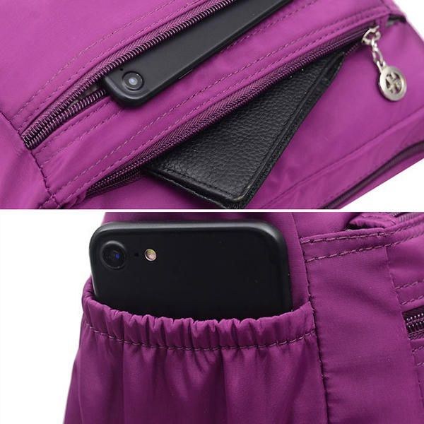 Dame Nylon Skuldertaske Outdoor Sports Vandtæt Crossbody Taske
