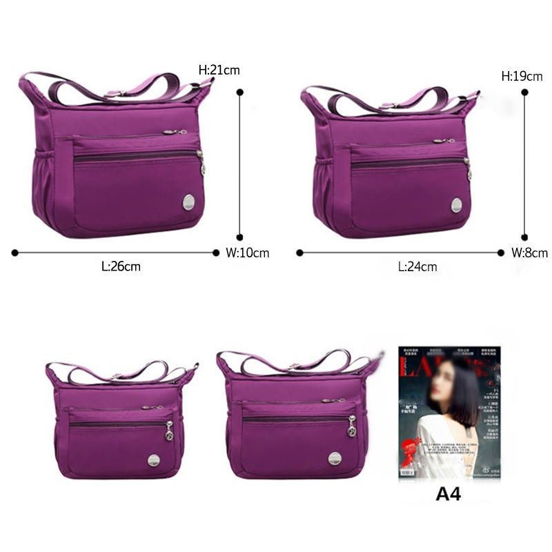 Dame Nylon Skuldertaske Outdoor Sports Vandtæt Crossbody Taske