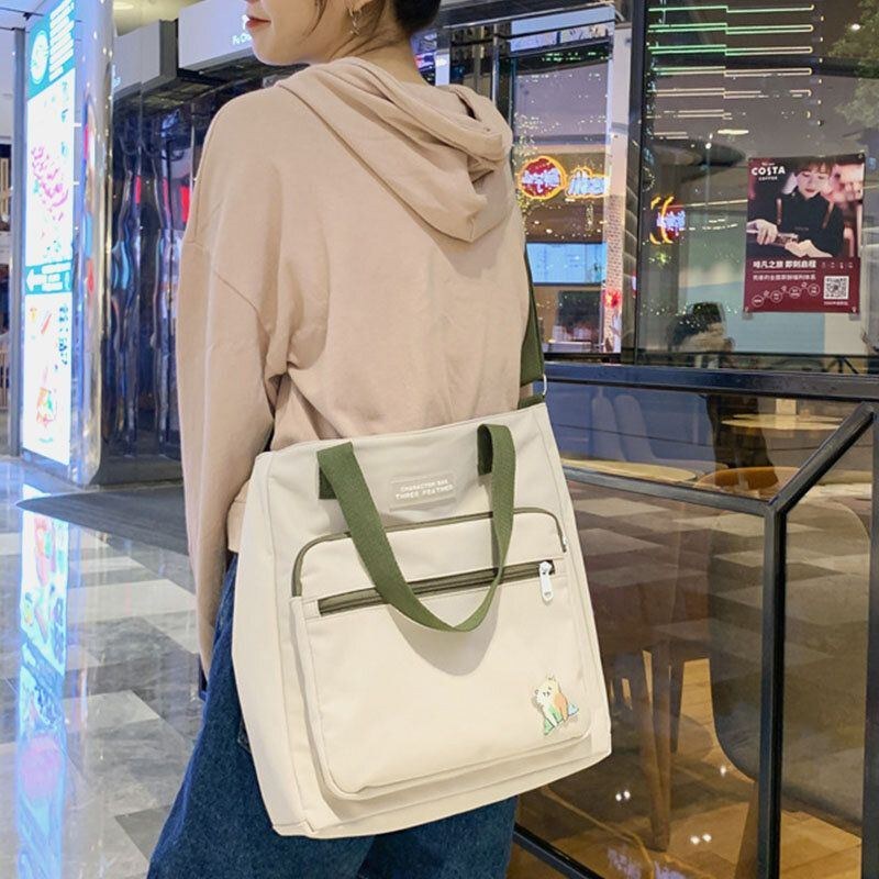 Dame Nylon Stoftaske Casual Fashion Daily Skuldertaske Crossbody Taske Student Skoletaske