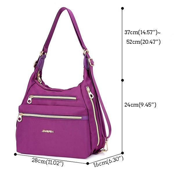 Dame Nylon Vandtæt Dobbeltsidet Crossbody Taske Multifunktionel Skuldertaske Rygsæk