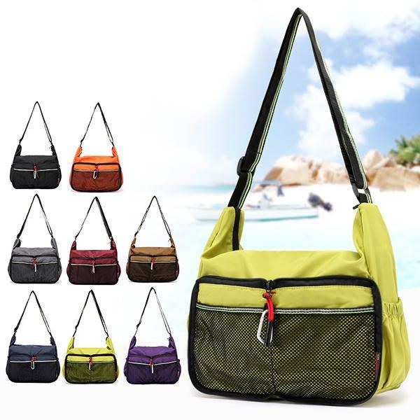 Dame Nylon Vandtæt Letvægts Daily Sports Skuldertaske Crossbody Taske