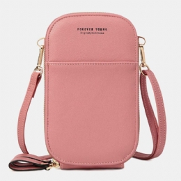 Dame Oval Ensfarvet Casual Telefontaske Crossbody Tasker Skuldertaske Clutch Tasker