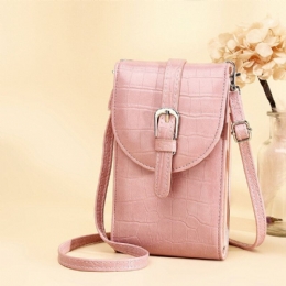 Dame Pu Læder Alligator Mønster Stor Kapacitet Afslappet 6.3 Tommer Telefontaske Crossbody Tasker Skuldertaske