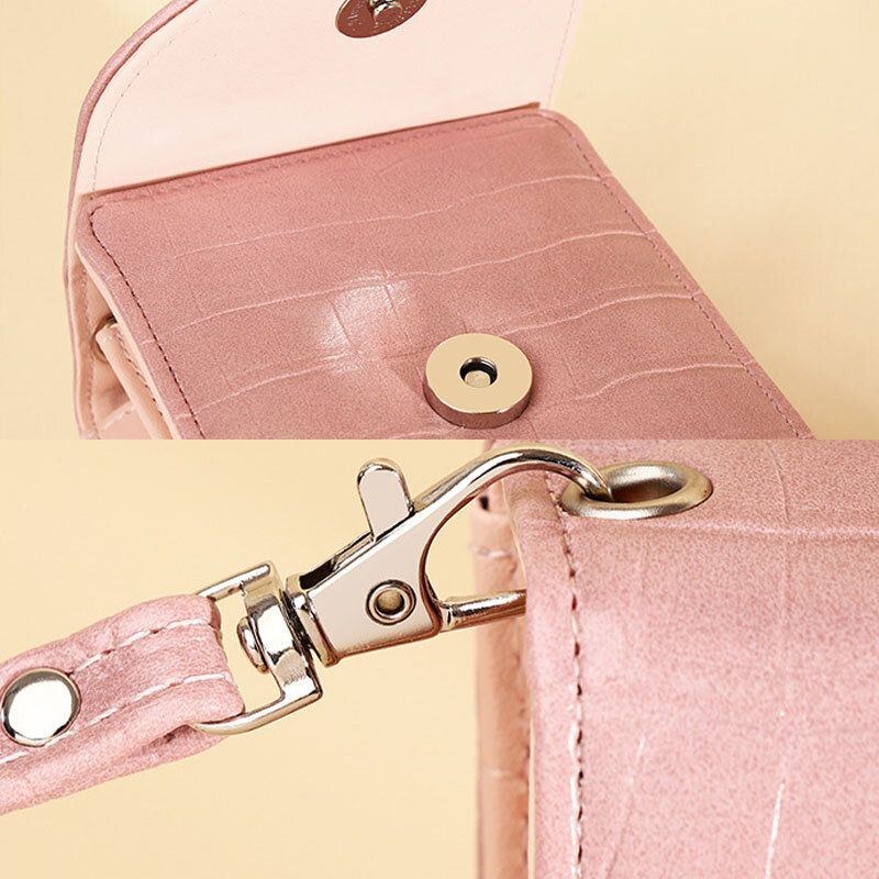 Dame Pu Læder Alligator Mønster Stor Kapacitet Afslappet 6.3 Tommer Telefontaske Crossbody Tasker Skuldertaske