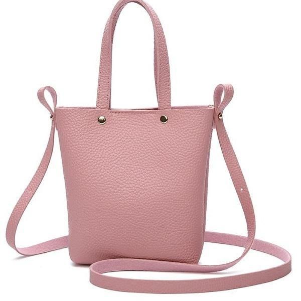 Dame Pu Læder Candy Color Lille Håndtaske Telefontaske Skuldertaske Crossbody Taske