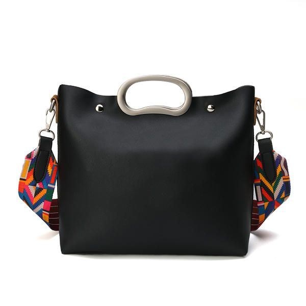 Dame Pu Læder Crossbody Taske Casual Crossbody Taske Billedpakke