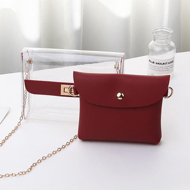 Dame Pvc 2 Stykker Gennemsigtig Håndtaske Crossbody Taske