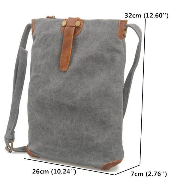 Dame Retro Lærred Messenger Tasker I Ægte Læder Casual Skuldertasker Crossbody Tasker
