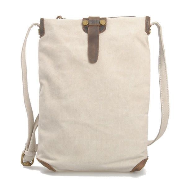 Dame Retro Lærred Messenger Tasker I Ægte Læder Casual Skuldertasker Crossbody Tasker