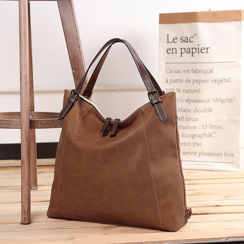 Dame Tote Håndtaske Vintage Multifunktion Rygsæk Skulder Crossbody Taske