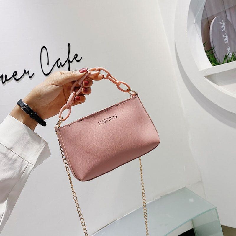 Dame Tyk Kæde Sløjfe Pu Skuldertaske Satchel Bag Håndtaske