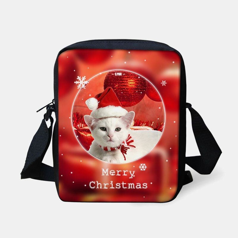 Dame Unisex Børn Jul Sød Hund Kat Dyretryk Lille Crossbody Taske Håndtaske