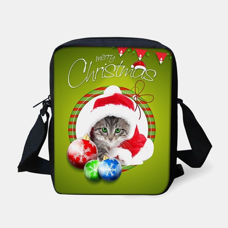 Dame Unisex Børn Jul Sød Hund Kat Dyretryk Lille Crossbody Taske Håndtaske