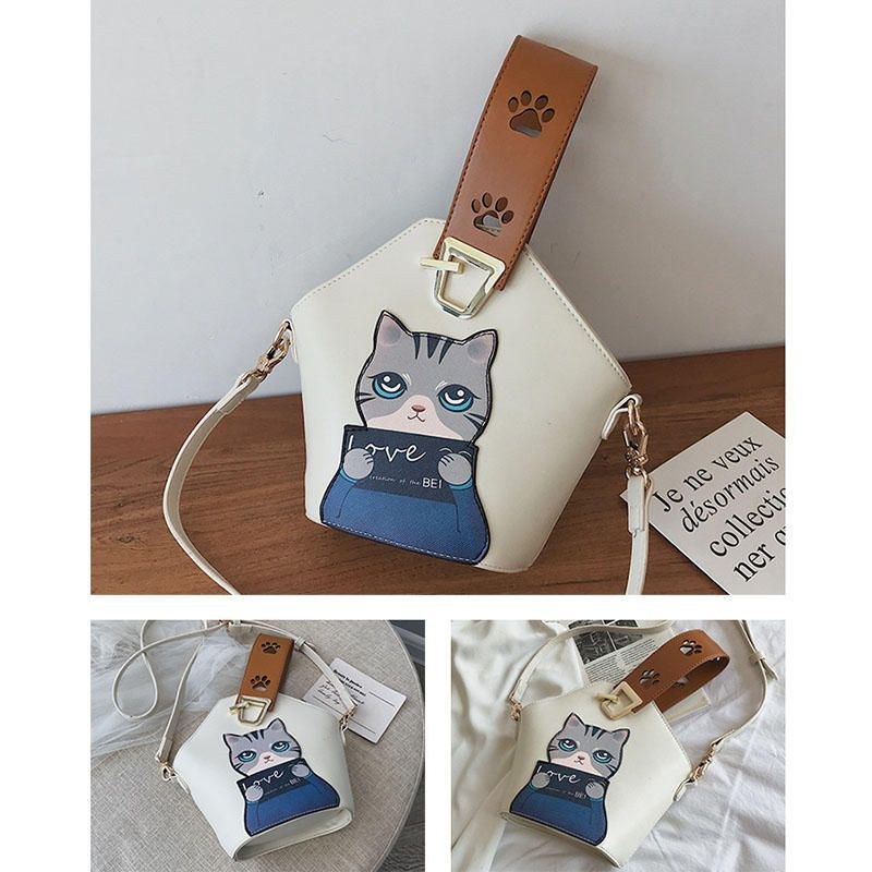 Damemode Cute Cat Crossbody Bag Håndtaske Skuldertaske