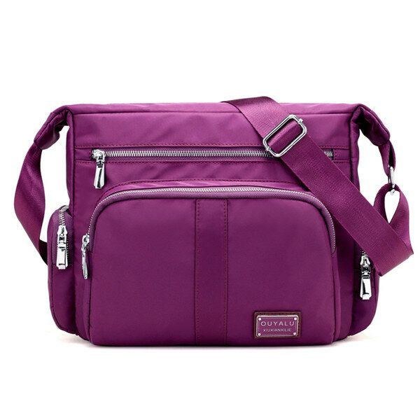 Flerlags Lynlåslommer Til Kvinder Nylon Skuldertasker Udendørs Sport Vandtætte Crossbody Tasker Messenger Bag