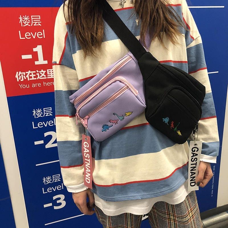 Herre Og Kvinder Oxford Taljetaske Brysttaske Dyrebroderi Fanny Pack Kinesisk Stil
