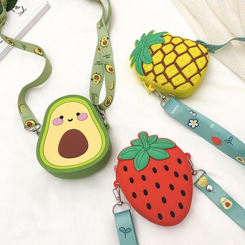 Sød Jordbær Avocado Gummi Mini Crossbody Taske