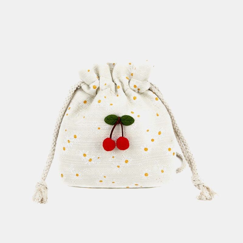 Sommer Kirsebær Prikket Rund Strå Crossbody Taske Skuldertaske Til Kvinder