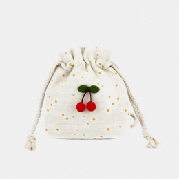 Sommer Kirsebær Prikket Rund Strå Crossbody Taske Skuldertaske Til Kvinder