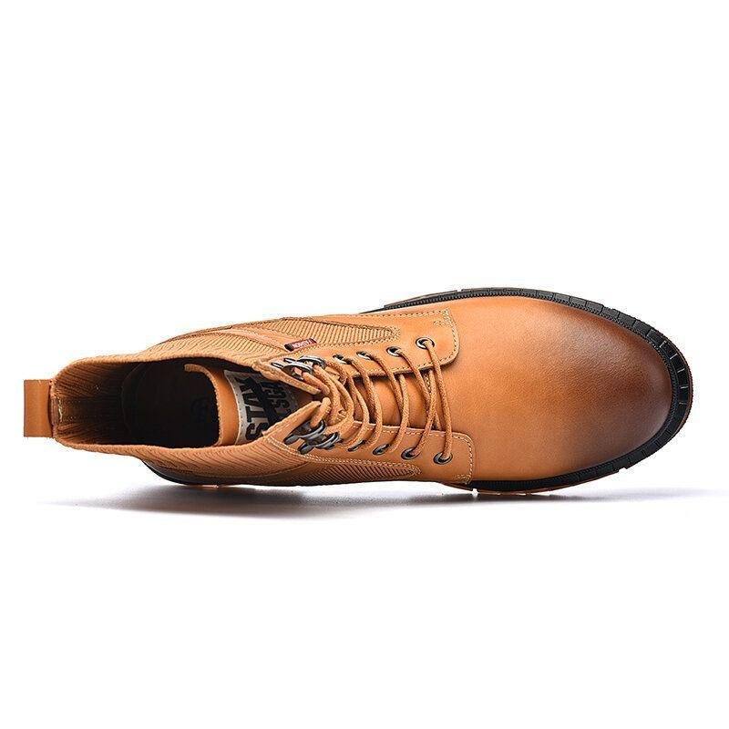 Herre Comfy Runde Toe Skridsikker High Top Tooling Støvler