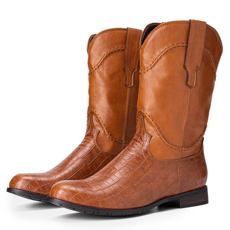 Herre Krokodillesplejsning Skridsikker Retro Casual Slip On Boots