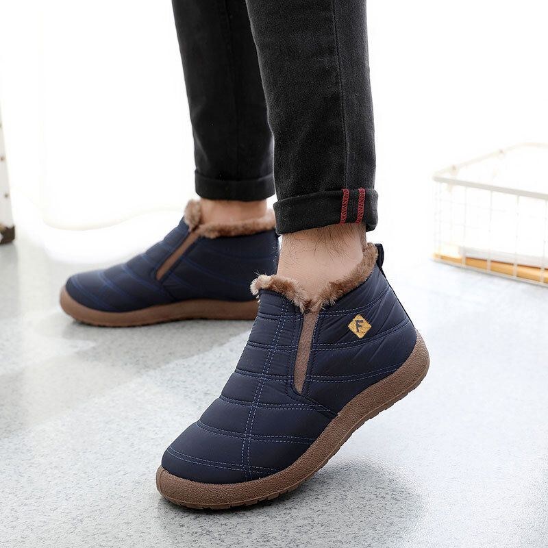 Herre Letvægts Behagelig Slip-on High-top Plus Varme Fløjlsstøvler Bomuldssko