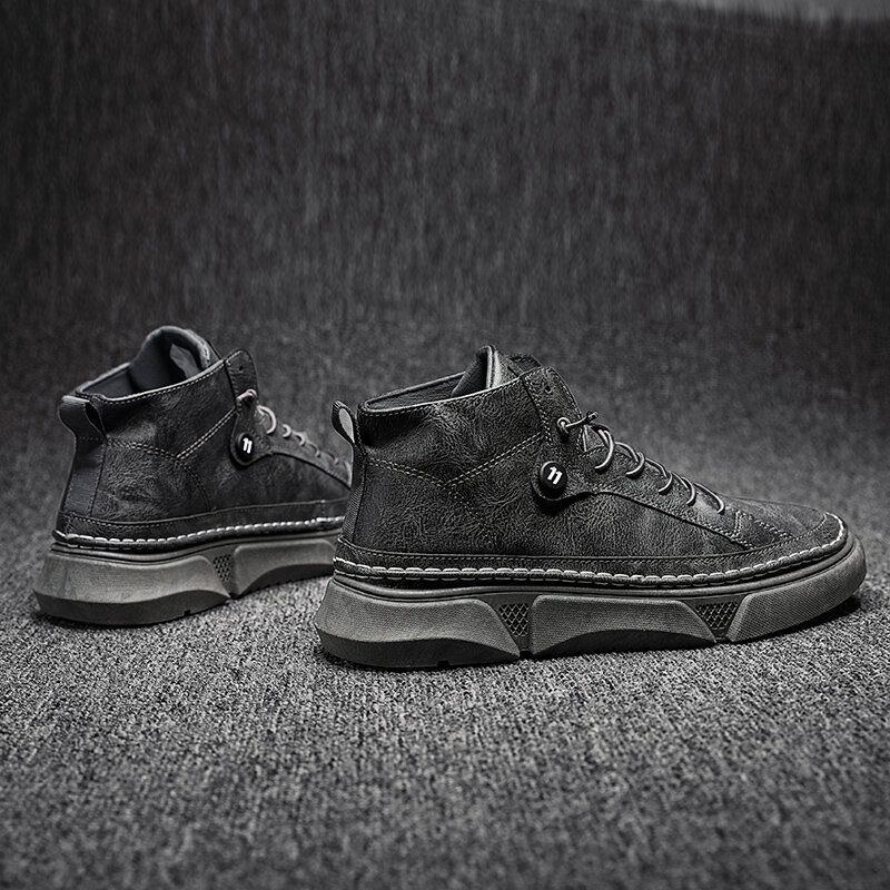 Herre Microfiber Læder Vandtæt High Top Sports Tooling Støvler