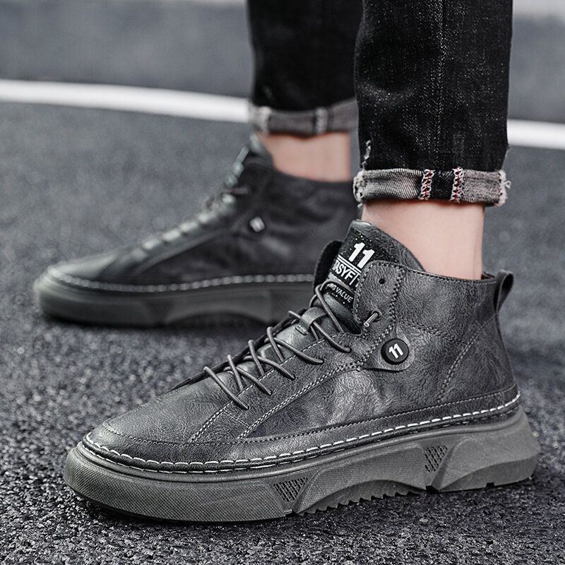 Herre Microfiber Læder Vandtæt High Top Sports Tooling Støvler