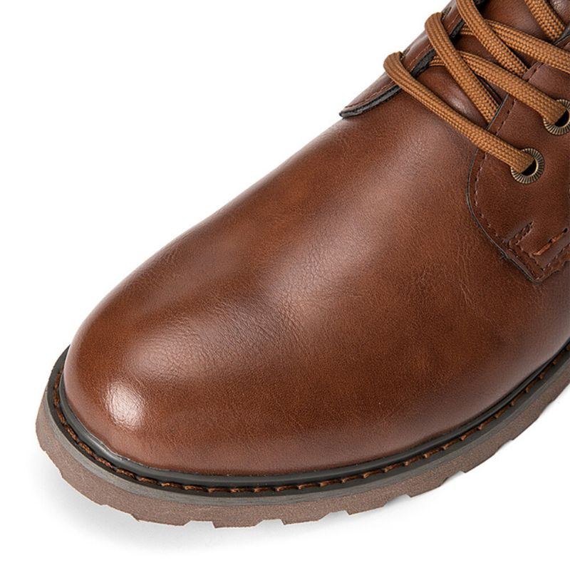 Herre Retro Britisk Stil High-top Skridsikre Martin-støvler Med Sidelynlås