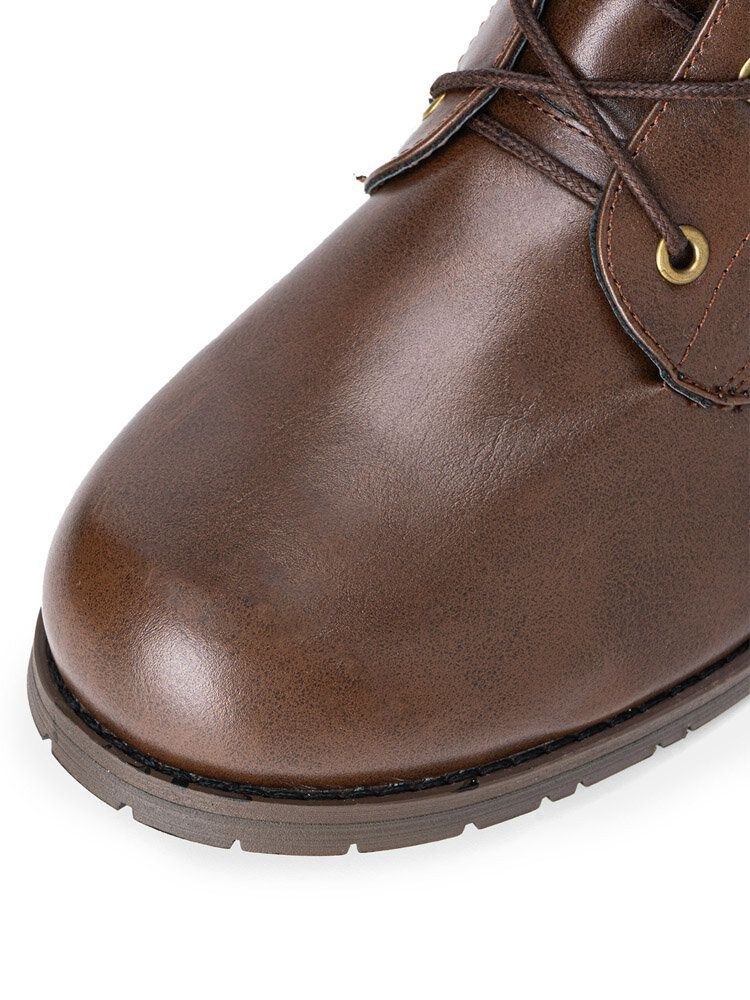 Herre Retro Non-slip Knap Casual Vesterstøvler Med Snøre