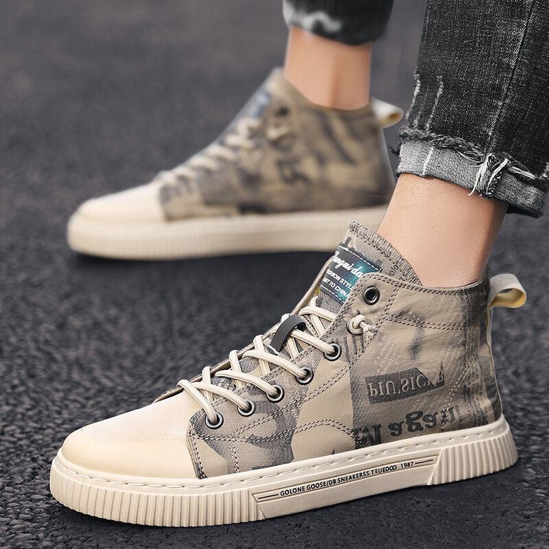 Herre Rundt Brevtrykt Sneakers Sneakers Casual Board Støvler