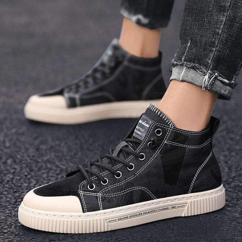 Herre Rundt Brevtrykt Sneakers Sneakers Casual Board Støvler