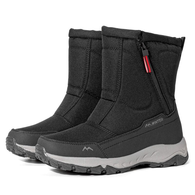 Herre Sidelynlås\tvandtæt Skridsikker Slidbestandig Thicken Plus Velvet Warmth Northeast Snow Boots