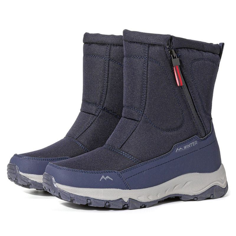 Herre Sidelynlås\tvandtæt Skridsikker Slidbestandig Thicken Plus Velvet Warmth Northeast Snow Boots