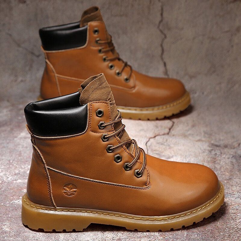 Herre Skridsikker Rund Tå Kort Casual Martin Boots Værktøjsstøvler