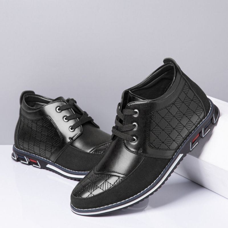 Herre Syning Plaid Behagelig Skridsikker Business Casual Læder Ankelstøvler