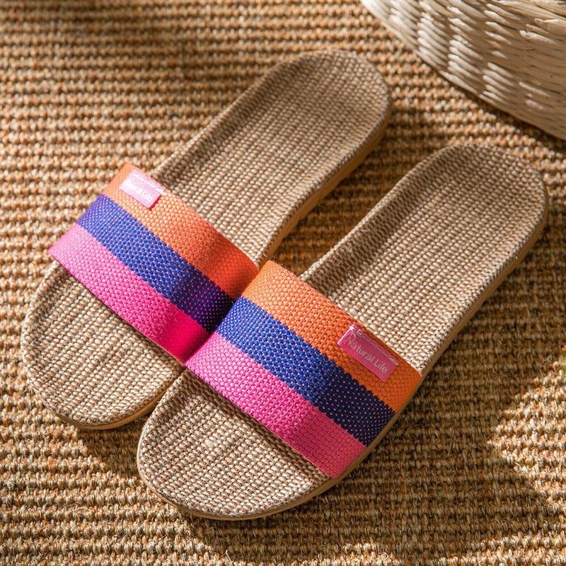 Dame Color Block Open Toe Home Hjemmesko