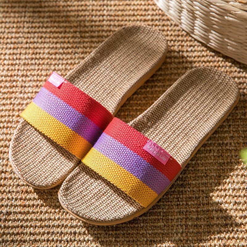 Dame Color Block Open Toe Home Hjemmesko
