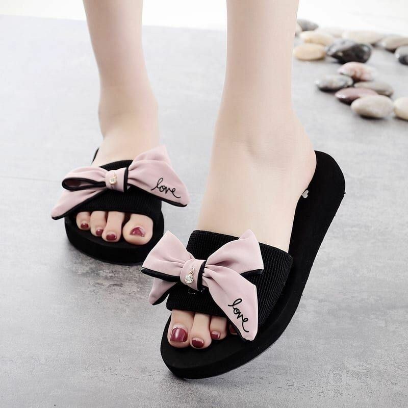 Dame Sløjfe-knude Casual Summer Beach Slippers