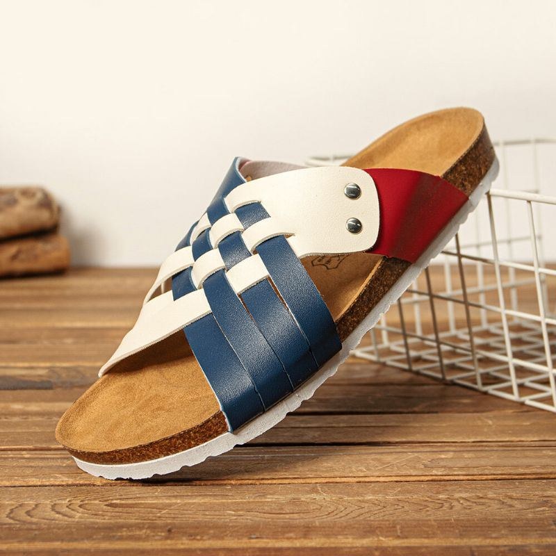 Herre Åndbar Skridsikker Korkbund Strand Casual Slide Hjemmesko