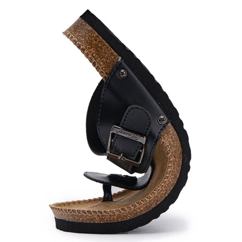 Herre Åndbar Skridsikker Korkbund Strandflip Flops Casual Hjemmesko