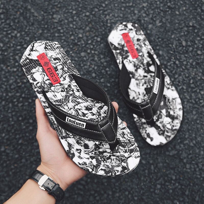 Herre Hjemmesko Casual Sommer Strandflip Flops Anit-slip Clip Toe Hjemmesko