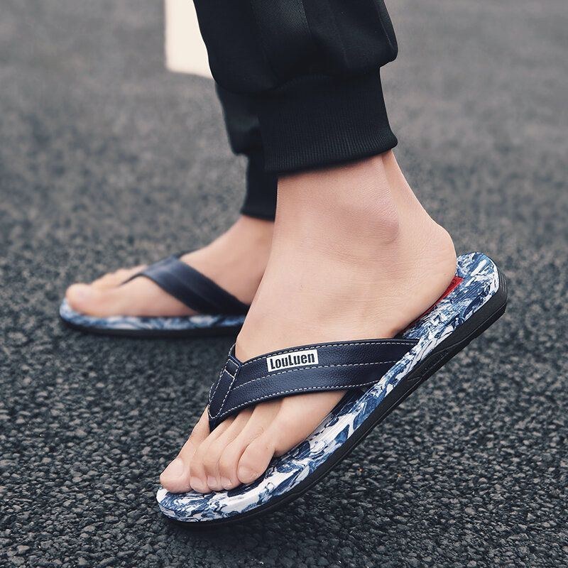 Herre Hjemmesko Casual Sommer Strandflip Flops Anit-slip Clip Toe Hjemmesko